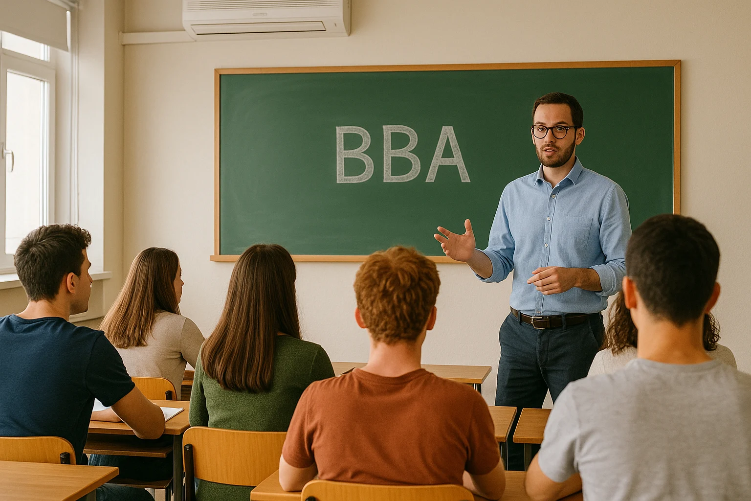 image of classroom in which students studying bba